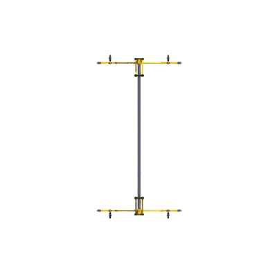 3M DBI-SALA Flexiguard A-Frame Rail Adjustable Height Anchor System - 2 User - Yellow - 16 - 22.5 ft Height - 30 ft Width - 8517781