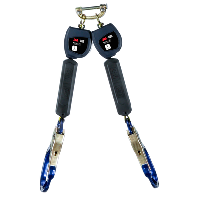 3M DBI-SALA Nano-Lok Personal Twin-Leg Self Retracting Lifeline - Web Aluminum Rebar Hook - Blue - 6 ft. - Class 1 - ANSI - 3100553