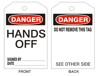 DANGER HANDS OFF TAGS - BACK 1