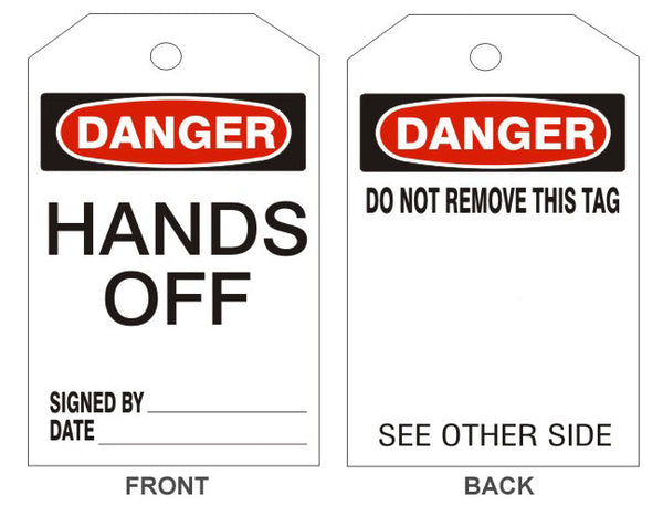 DANGER HANDS OFF TAGS - BACK 1