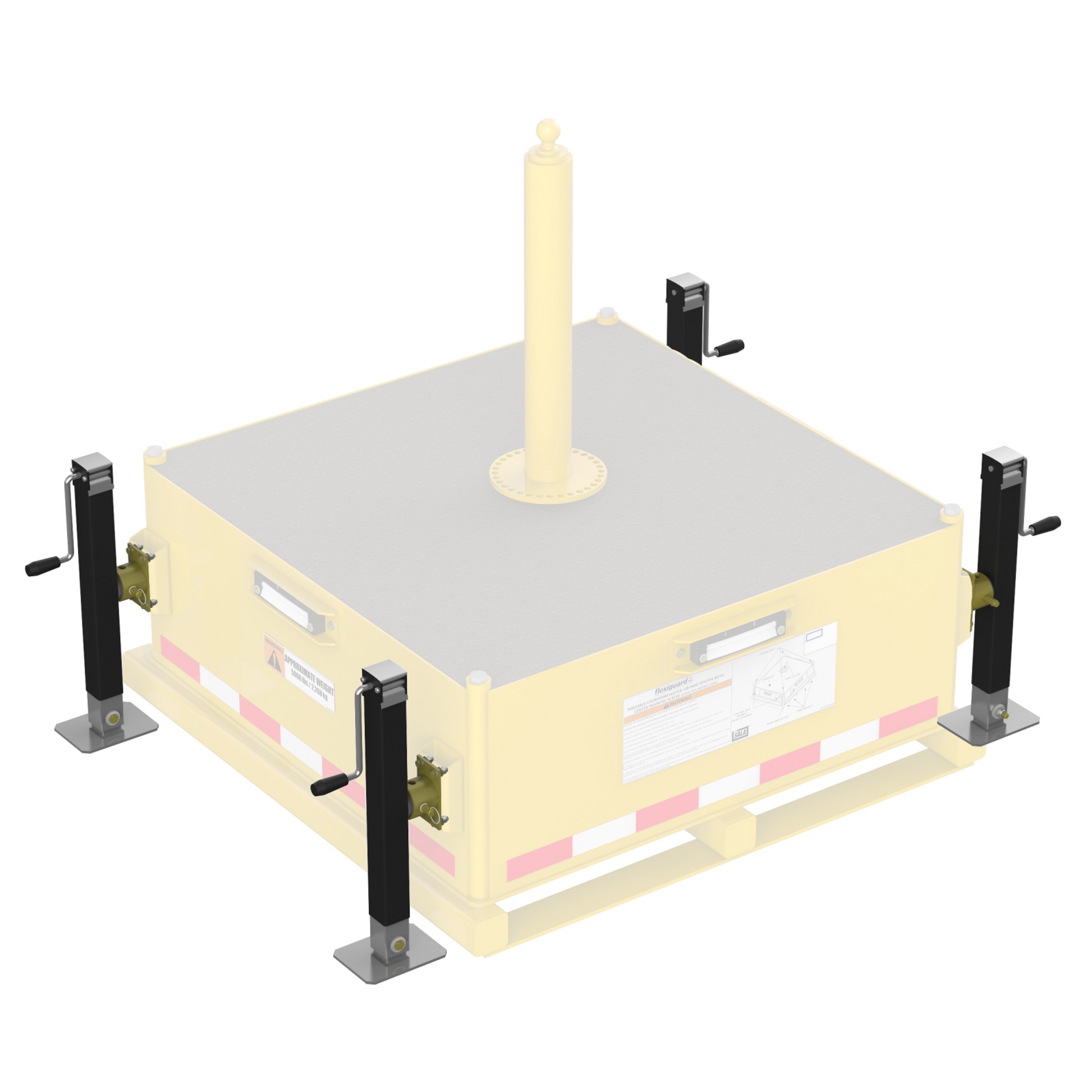 3M DBI-SALA Flexiguard Jib Counterweight Base with Concrete - Yellow - 5000 lb - 8530566