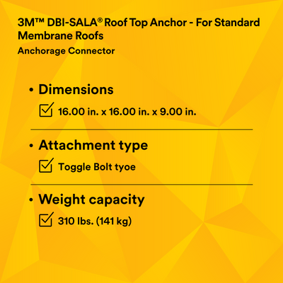 3M DBI-SALA Roof Top Anchor - For Standard Membrane Roofs - 2100139