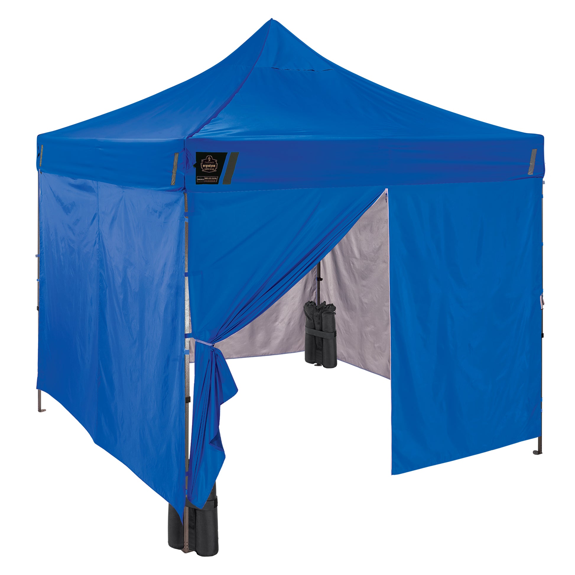 Ergodyne SHAX 6053 Enclosed Pop-Up Tent Kit - Includes 1 Tent and 4 Sidewalls - 10ft x 10ft