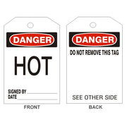 DANGER HOT TAGS - BACK 1 - DANGER HOT TAGS - BACK 1, 6.125X3, Rigid Vinyl