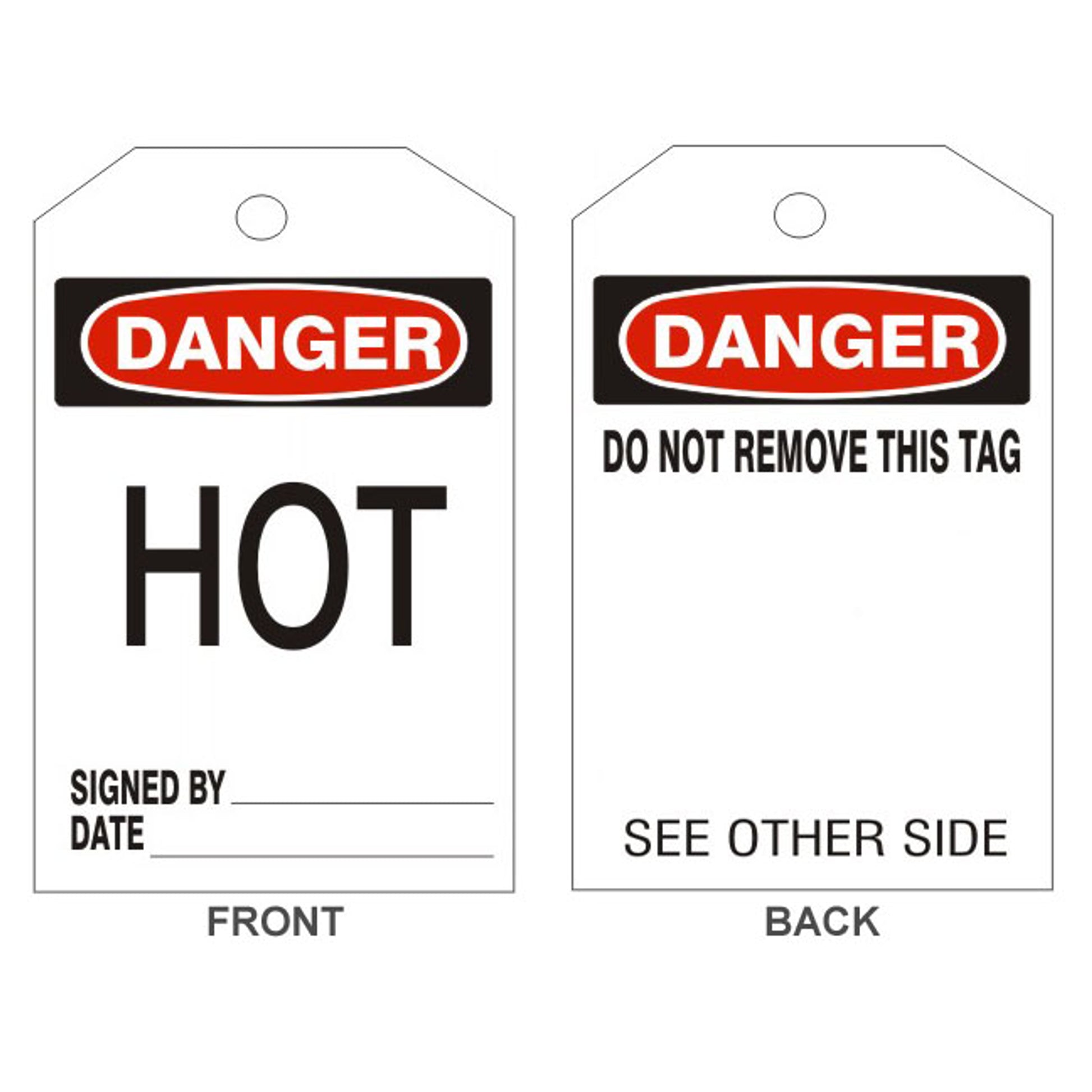 DANGER HOT TAGS - BACK 1 - DANGER HOT TAGS - BACK 1, 6.125X3, Rigid Vinyl