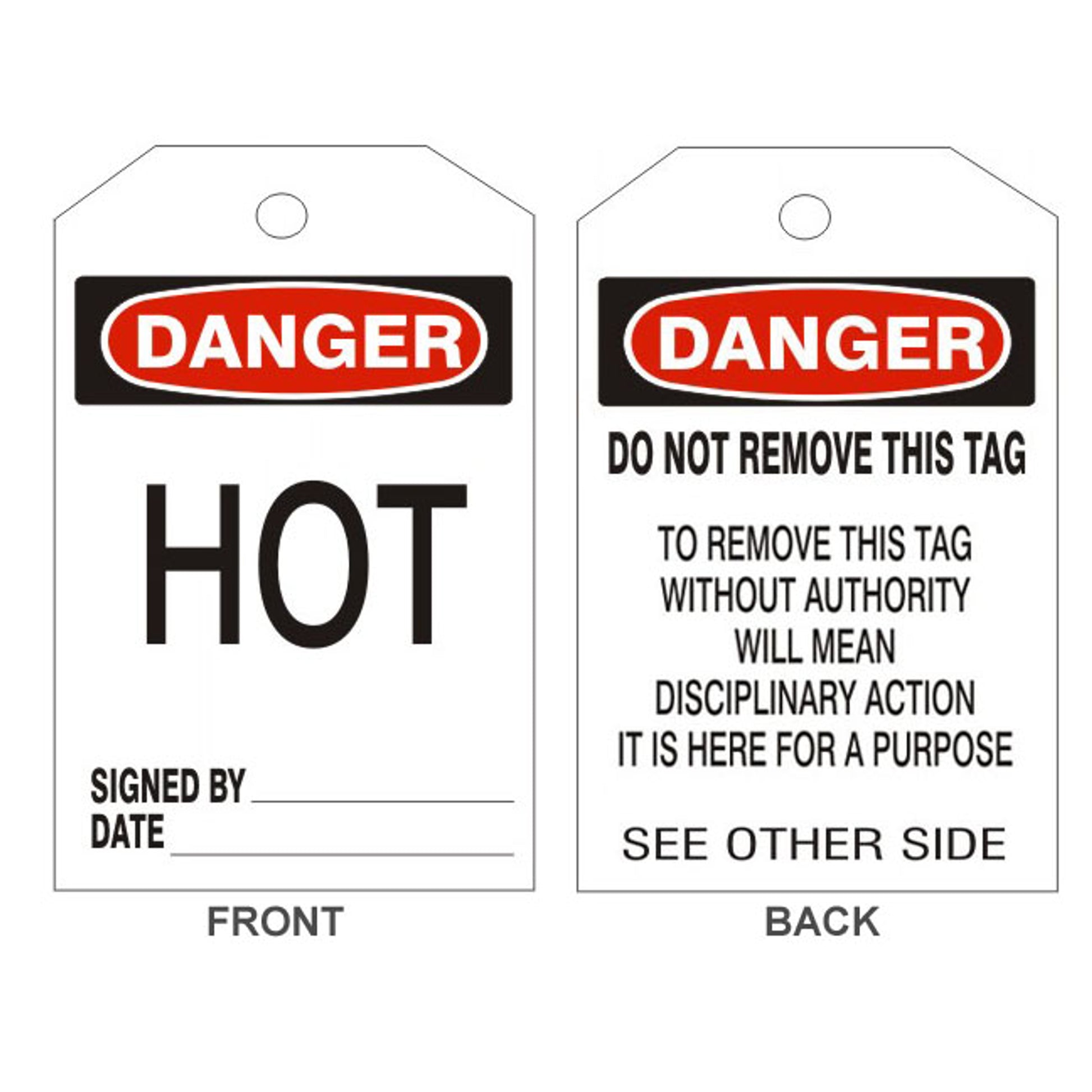 DANGER HOT TAGS - BACK 2 - DANGER HOT TAGS - BACK 2, 6.125X3, Rigid Vinyl