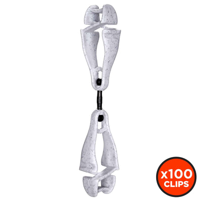 Ergodyne Squids 3420 Swiveling Glove Clip Holder with Dual Clips - 100-pack