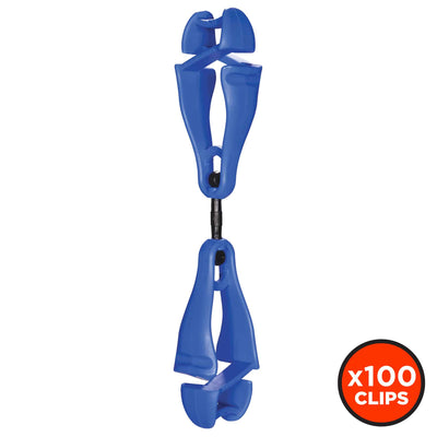Ergodyne Squids 3420 Swiveling Glove Clip Holder with Dual Clips - 100-pack