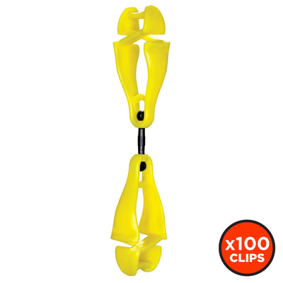 Ergodyne Squids 3420 Swiveling Glove Clip Holder with Dual Clips - 100-pack