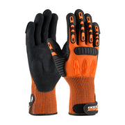 Maximum Safety TuffMax5 Seamless Knit HPPE Blend w/Nitrile Grip & TPR Impact Protection - Hi-Vis Orange - 12/PR - 120-5150