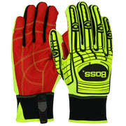 Boss Red PVC Grip Palm & Sp&ex Back - TPR Impact Protection - Hi-Vis Yellow - 6/PR - 120-MP2120