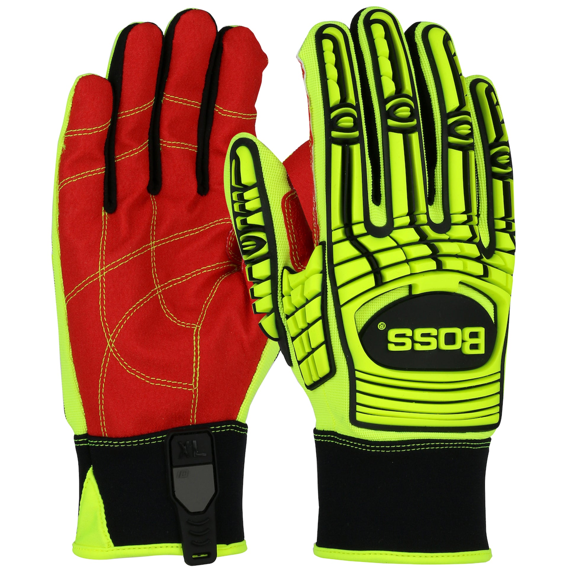 Boss Red PVC Grip Palm & Sp&ex Back - TPR Impact Protection - Hi-Vis Yellow - 6/PR - 120-MP2120