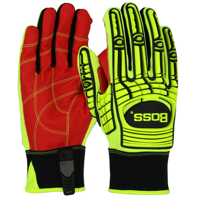Boss Red PVC Grip Palm & Sp&ex Back - TPR Impact Protection - Hi-Vis Yellow - 6/PR - 120-MP2120