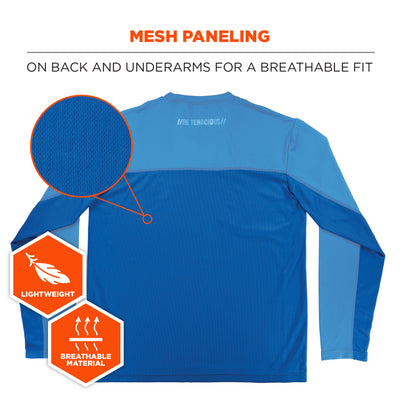 Ergodyne Chill-Its 6689 Cooling Long Sleeve Sun Shirt with UV Protection - Blue