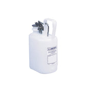 Justrite Oval Safety Container For Corrosives/Acids - S/S Hardware - 1 Gallon - Self-Close Cap - Poly - White - 12161