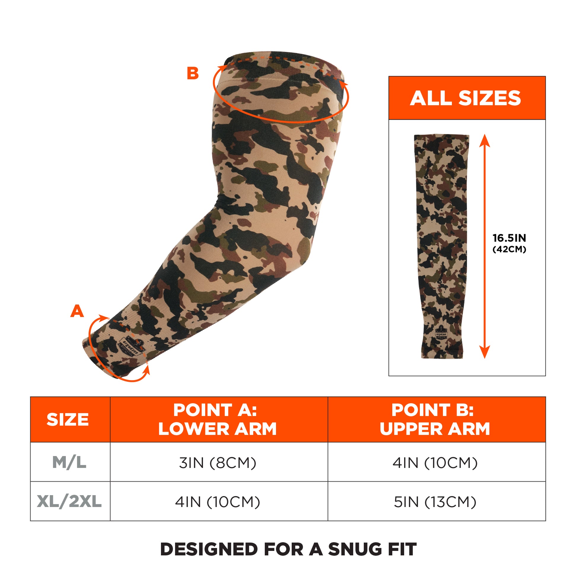 Ergodyne Chill-Its 6695 Sun Protection Arm Sleeves (Pair) - Camo