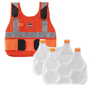 Ergodyne Chill-Its 6215 Premium FR Phase Change Cooling Vest with Rechargeable Ice Packs - Orange