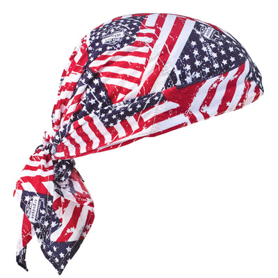 Ergodyne Chill-Its 6710 Evaporative Cooling Bandana Triangle Hat - Polymers, Tie Closure