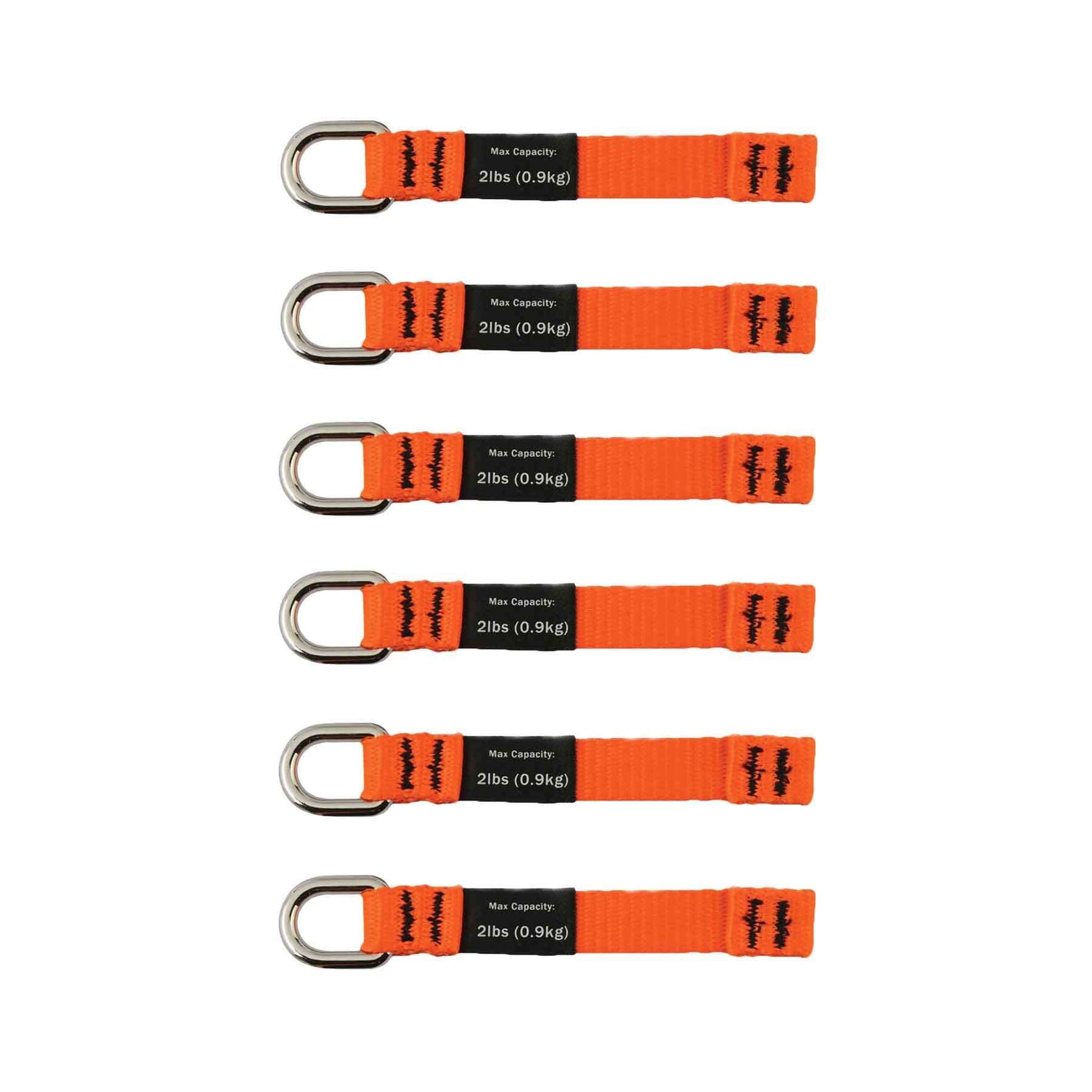 Ergodyne Squids 3700 Web Tool Tether Attachment - D-Ring Tool Tails - 2lbs - 5-pack