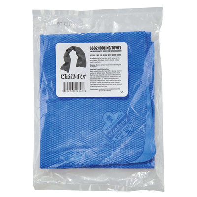 Ergodyne Chill-Its 6602 Evaporative Cooling Towel - PVA - Blue - 50-pack