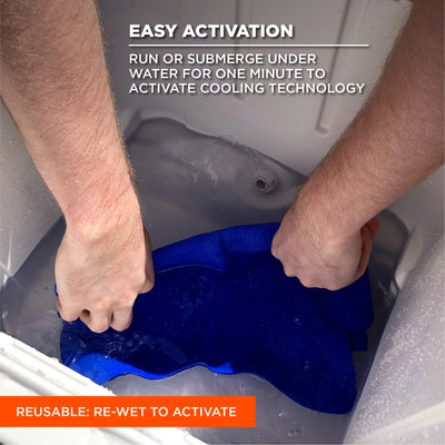 Ergodyne Chill-Its 6602 Evaporative Cooling Towel - PVA - Blue - 50-pack