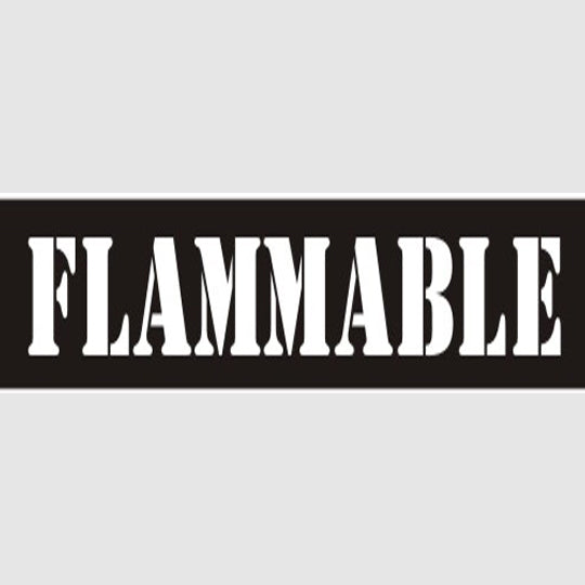 FLAMMABLE STENCIL - FLAMMABLE STENCIL, 6X22, Mylar