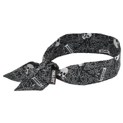 Ergodyne Chill-Its 6700 Evaporative Cooling Bandana Headband - Polymers, Tie Closure