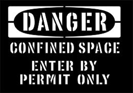 DANGER CONFINED SPACE ENTER BY PERMIT ONLY STENCIL