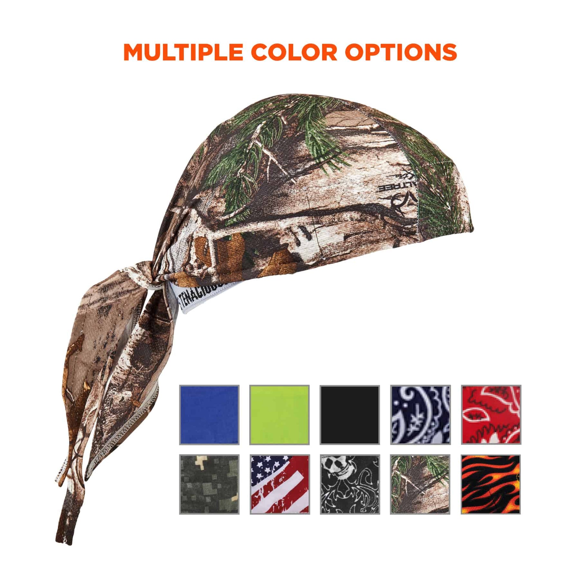 Ergodyne Chill-Its 6615 High-Performance Bandana Do Rag - Terry Cloth Sweatband - Realtree Edge