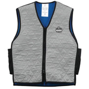 Ergodyne Chill-Its 6665 Evaporative Cooling Vest - Embedded Polymers, Zipper Closure - Gray