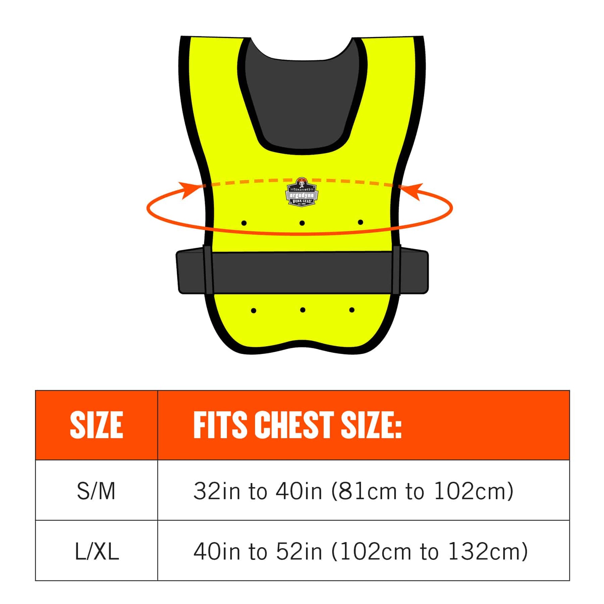 Ergodyne Chill-Its 6687 Dry Evaporative Cooling Vest - Elastic Waist