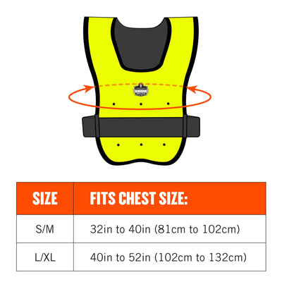 Ergodyne Chill-Its 6687 Dry Evaporative Cooling Vest - Elastic Waist