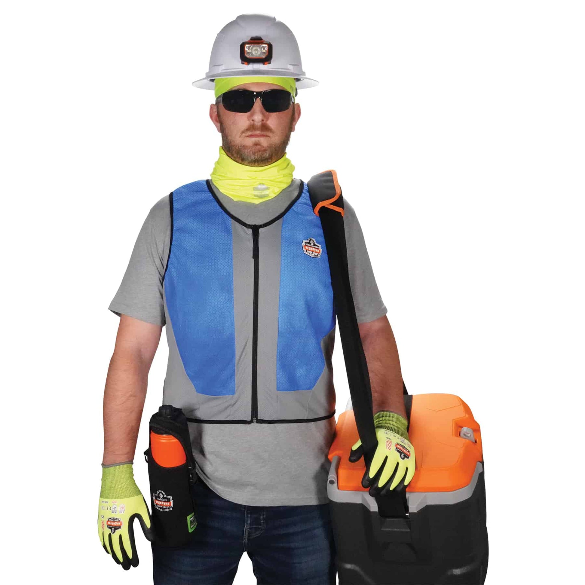Ergodyne Chill-Its 6667 Wet Evaporative Cooling Vest - PVA, Zipper Closure