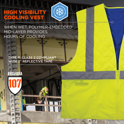 Ergodyne Chill-Its 6668 Hi-Vis Safety Cooling Vest - Type R, Class 2