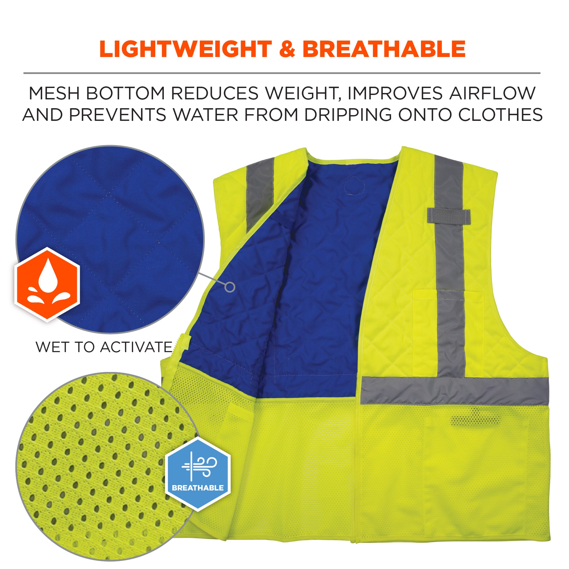 Ergodyne Chill-Its 6668 Hi-Vis Safety Cooling Vest - Type R, Class 2
