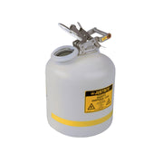 Justrite Safety Can For Liquid Disposal - S/S Hardware - 5 Gallon - Flame Arrester - Polyethylene - White - 12754