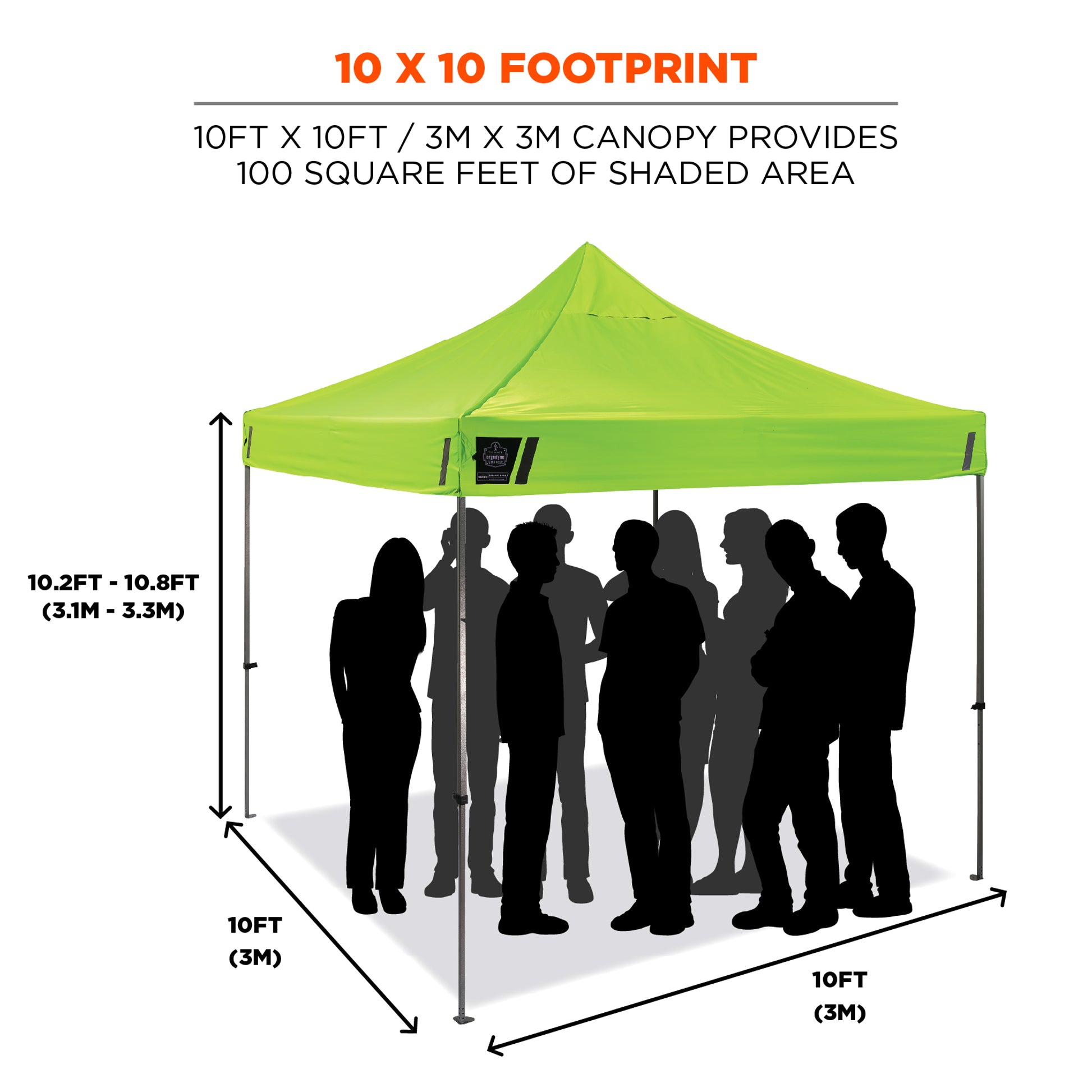 Ergodyne SHAX 6051 Heavy-Duty Pop-Up Tent Kit - 10ft x 10ft