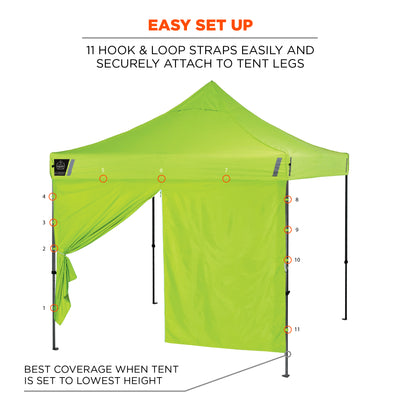 Ergodyne SHAX 6096 Pop-Up Tent Sidewall with Zipper - 10ft x 10ft