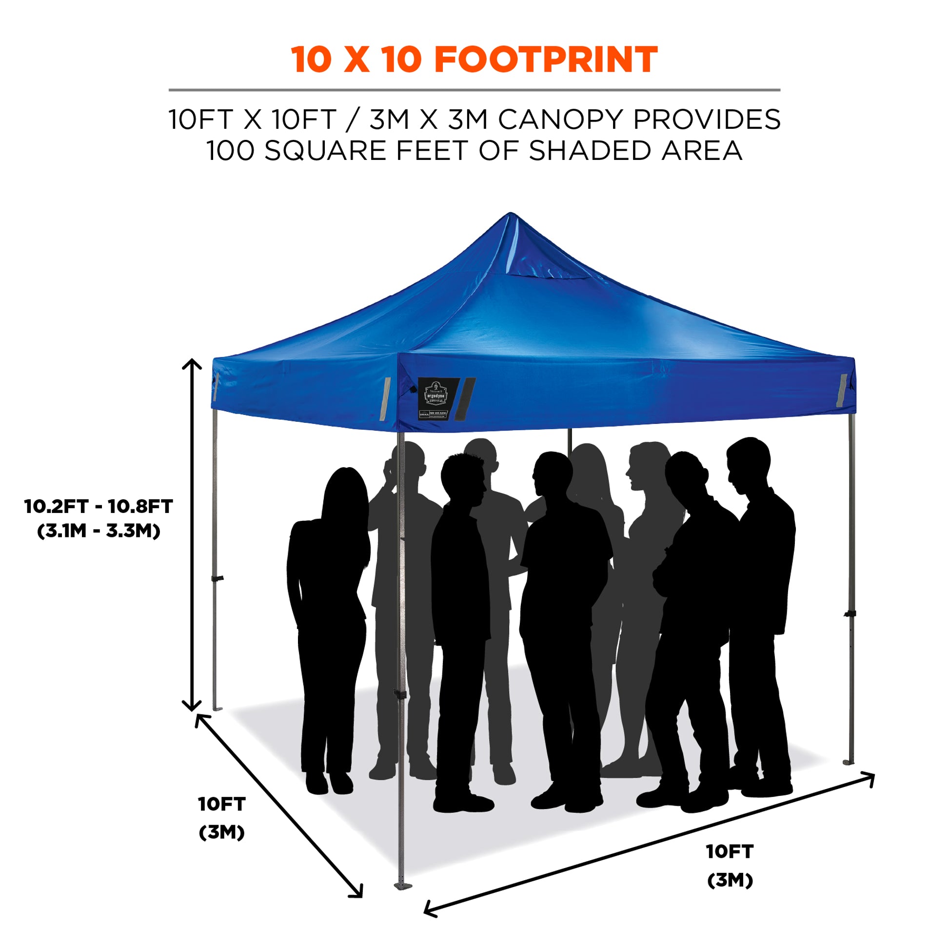 Ergodyne SHAX 6052 Heavy-Duty Pop-Up Tent Kit + Mesh Windows - 10ft x 10ft