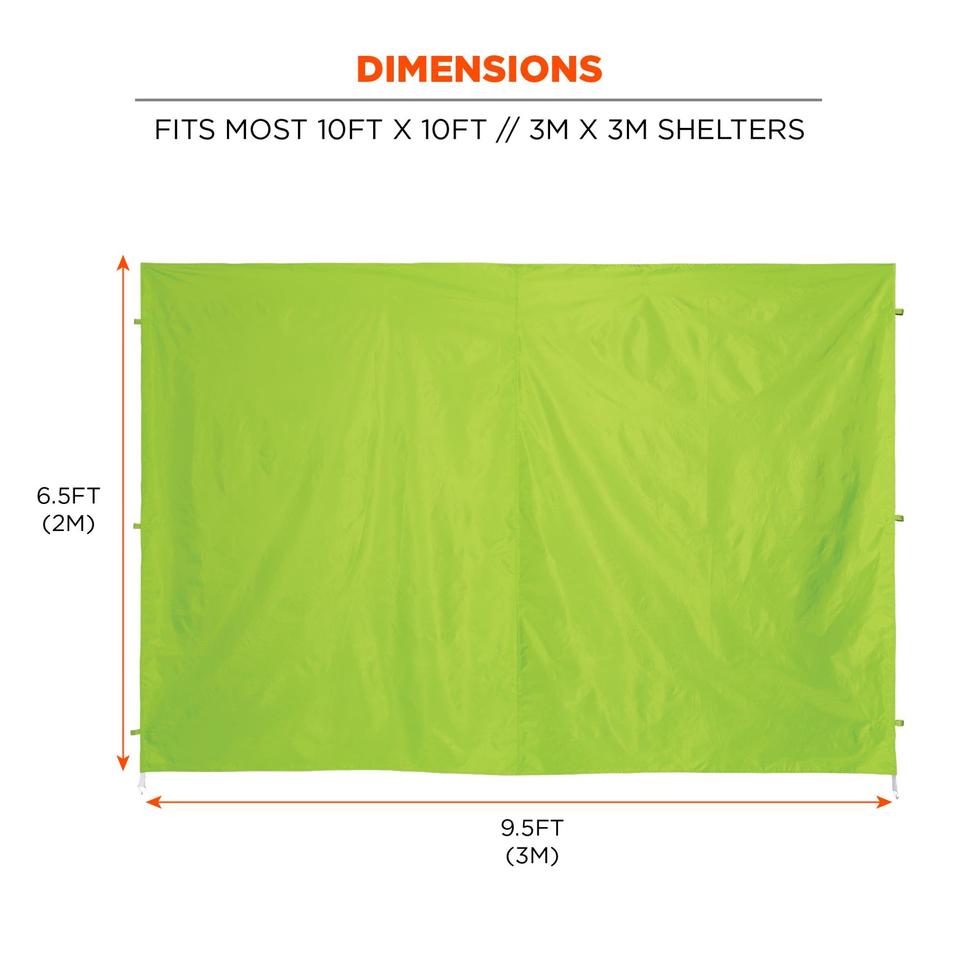 Ergodyne SHAX 6054 Pop-Up Tent Sidewall Kit - Includes 4 Walls - 10ft x 10ft