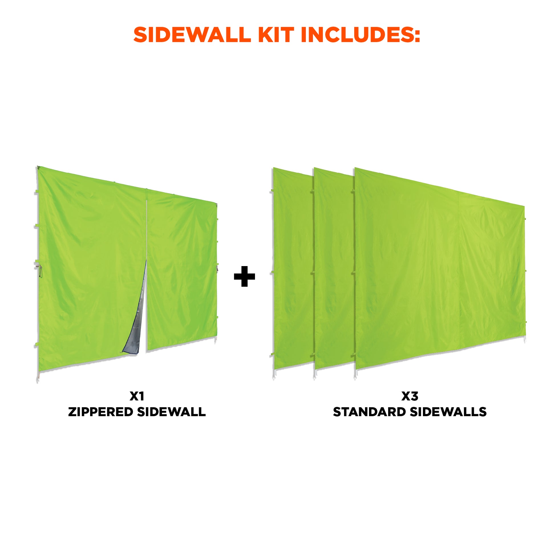 Ergodyne SHAX 6054 Pop-Up Tent Sidewall Kit - Includes 4 Walls - 10ft x 10ft
