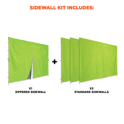 Ergodyne SHAX 6054 Pop-Up Tent Sidewall Kit - Includes 4 Walls - 10ft x 10ft