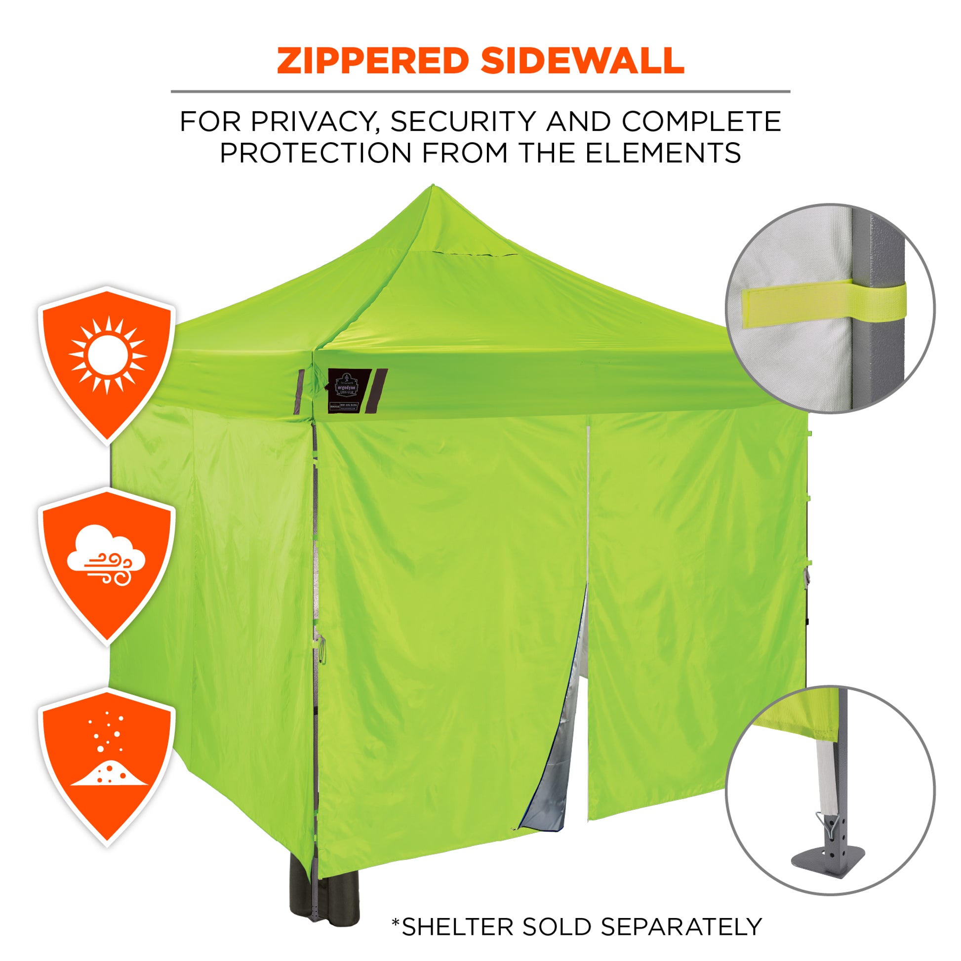 Ergodyne SHAX 6054 Pop-Up Tent Sidewall Kit - Includes 4 Walls - 10ft x 10ft