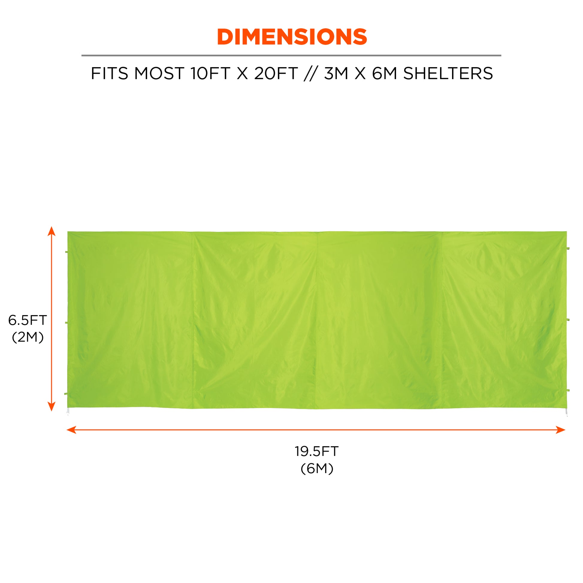 Ergodyne Shax 6097 Pop-Up Tent Sidewall - 10ft x 20ft