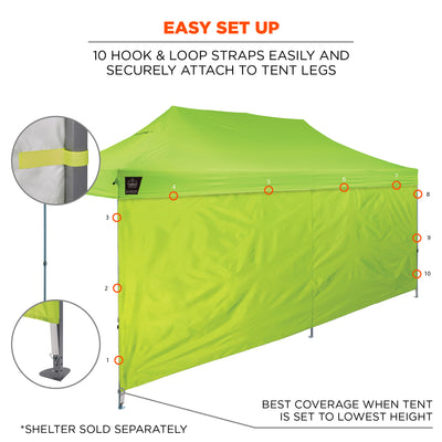 Ergodyne Shax 6097 Pop-Up Tent Sidewall - 10ft x 20ft