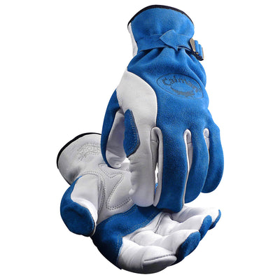 Caiman Premium Top Grain Cowhide Leather Drivers Glove w/Split Back - Keystone Thumb - Blue - 6/PR - 1302