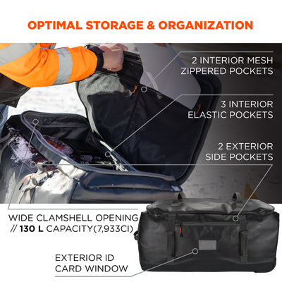 Ergodyne Arsenal 5032 Water-Resistant Wheeled Duffel Bag