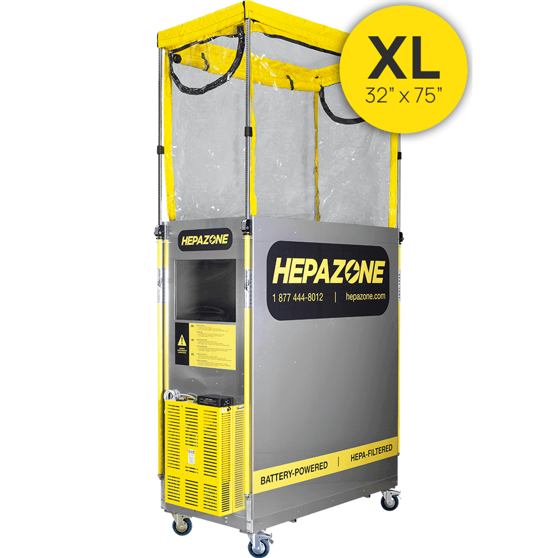 Qualitair HepaZone-M Battery Powered Hard Sided Metal Cabin Work Enclosure - HZ-M2