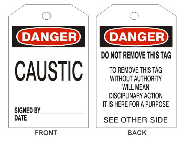DANGER CAUSTIC TAGS - BACK 2