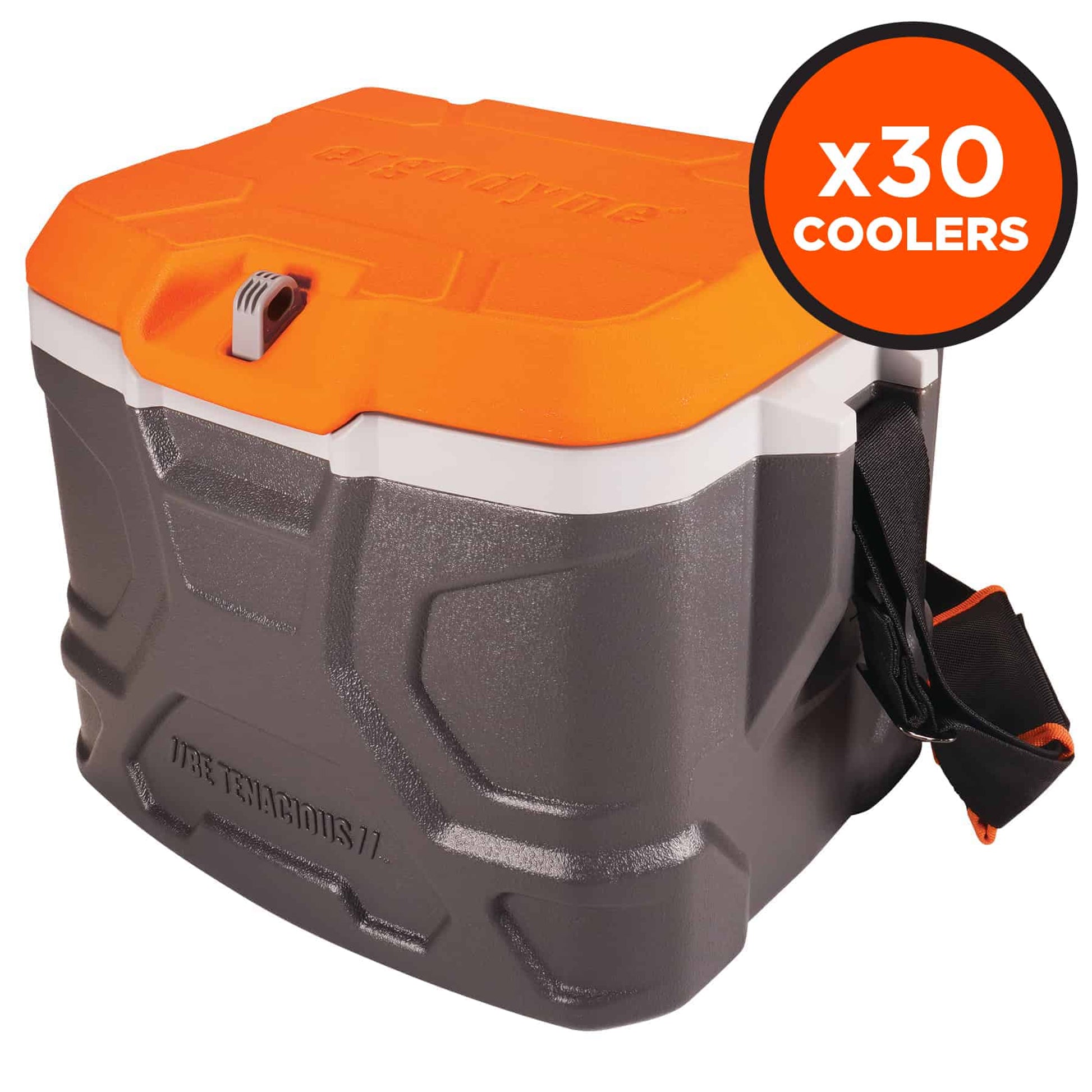 Ergodyne Chill-Its 5170 Industrial Hard Sided Cooler - 17 Quart - Orange and Gray - Pallet of 30